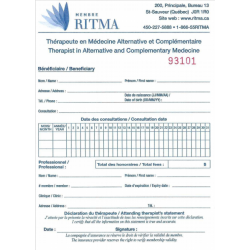 Livret de reçu de l'Association RITMA RITMA Magasiner tout - Produits Massage Boutik